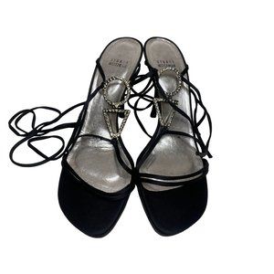 Stuart Weitzman Black Stilleto Embellished Rhinestone Women's Size 11M